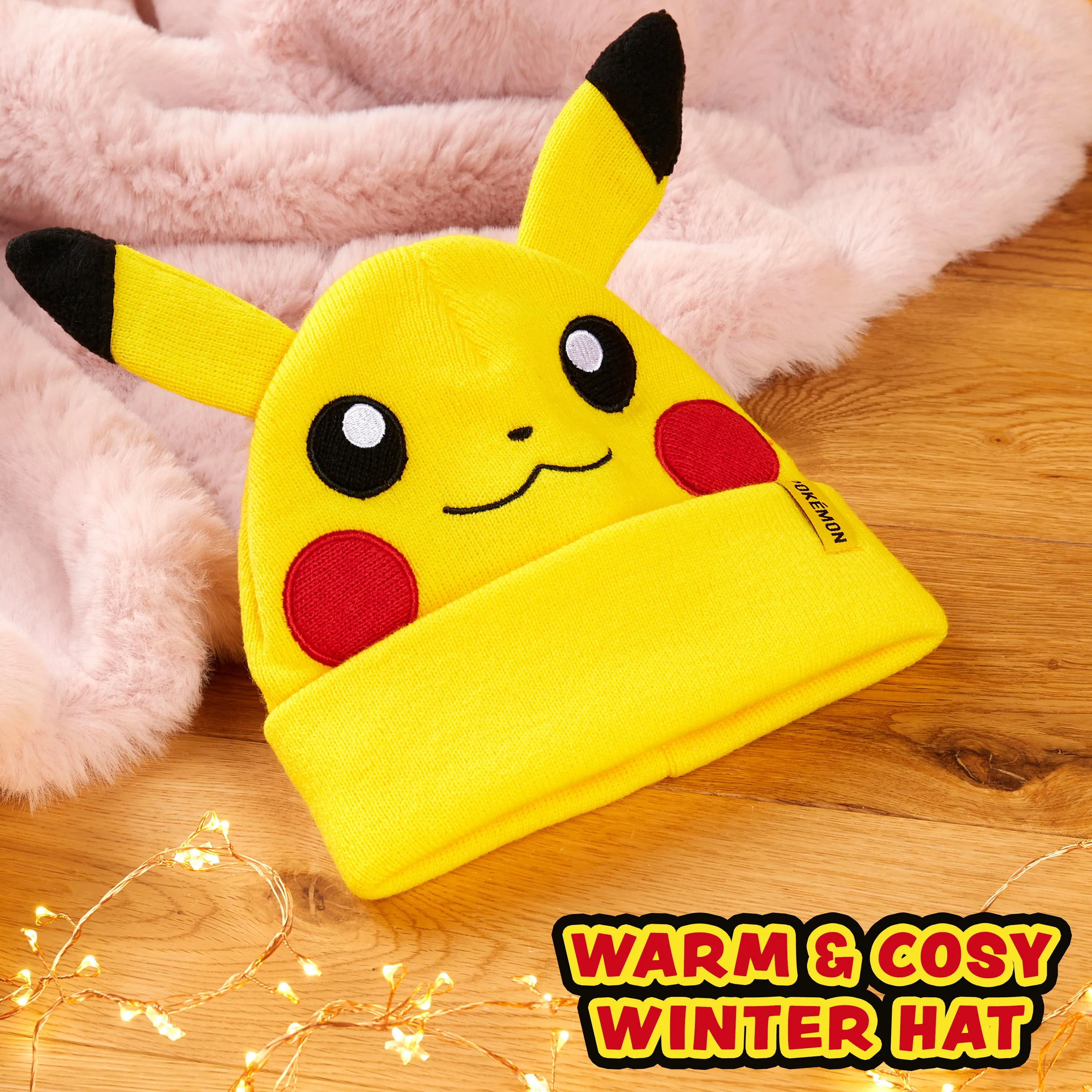 Pokemon Beanie Hat for Kids - Warm Cosy Knitted Winter Hats for Kids One Size - Anime Gifts for Kids