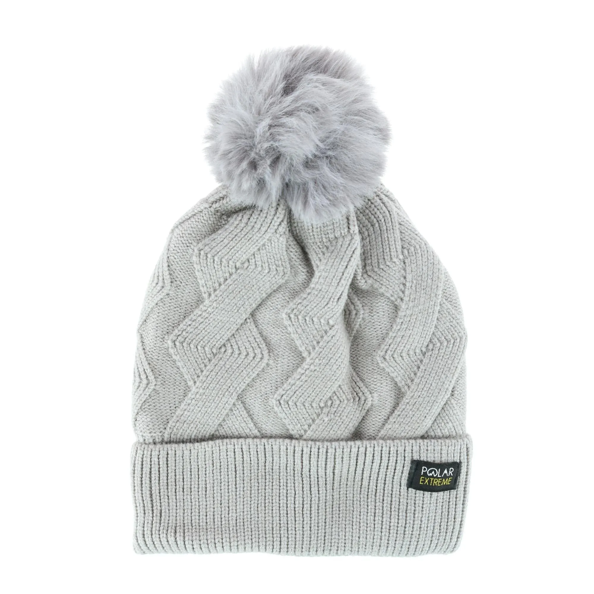 Polar Extreme Women's Zigzag Print Beanie Cuff Cap with Sherpa Lining
