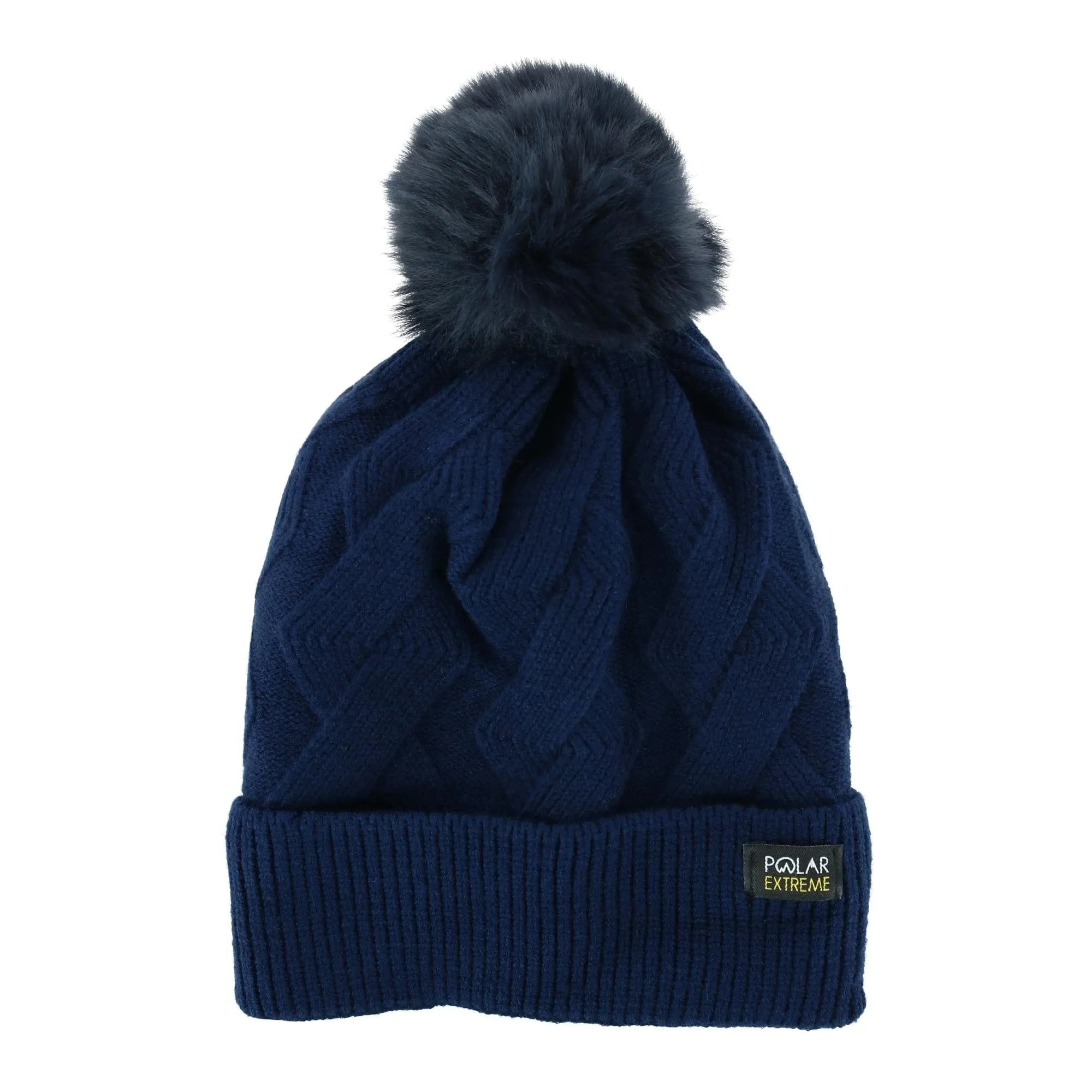 Polar Extreme Women's Zigzag Print Beanie Cuff Cap with Sherpa Lining