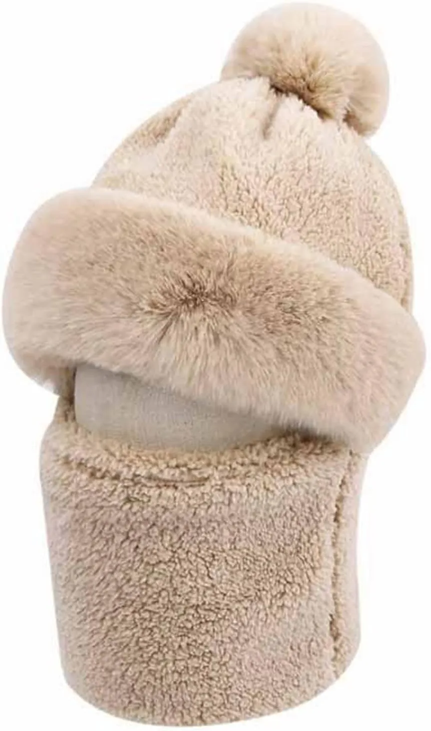 Pom Beanie Hat Women Men Winter Hat Pom Knit Hat Beanie with Pom Acrylic Winter Cap with Cuff and Pom
