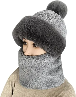 Pom Beanie Hat Women Men Winter Hat Pom Knit Hat Beanie with Pom Acrylic Winter Cap with Cuff and Pom