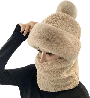 Pom Beanie Hat Women Men Winter Hat Pom Knit Hat Beanie with Pom Acrylic Winter Cap with Cuff and Pom