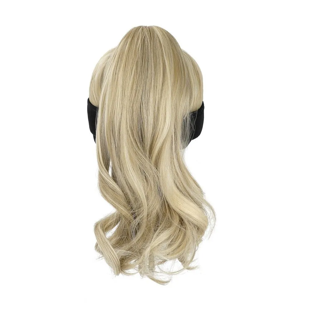 Ponytail Wavy Hairy Cap Wig Hats with Visor Hair Hat for Women Synthetic Curly Wig
