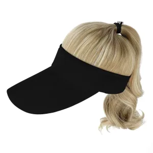 Ponytail Wavy Hairy Cap Wig Hats with Visor Hair Hat for Women Synthetic Curly Wig