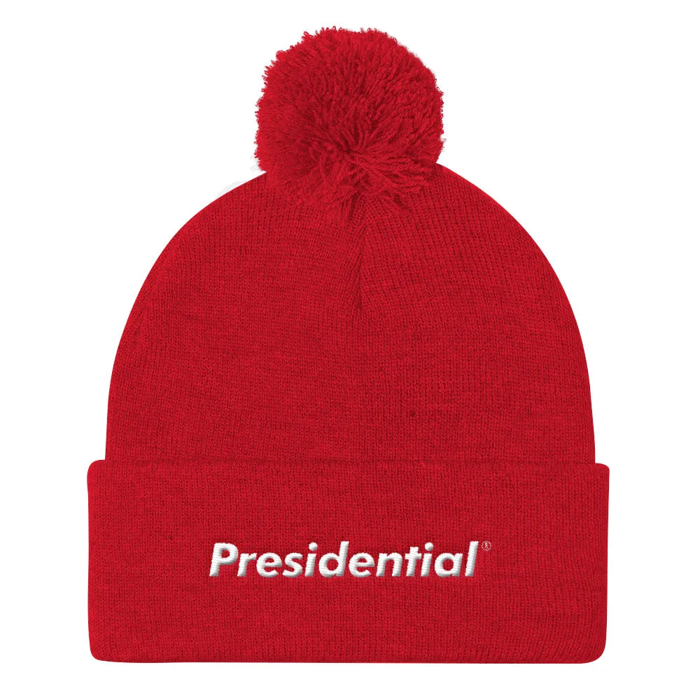 Presidential ® Logo White |  Pom Pom Knit Cap
