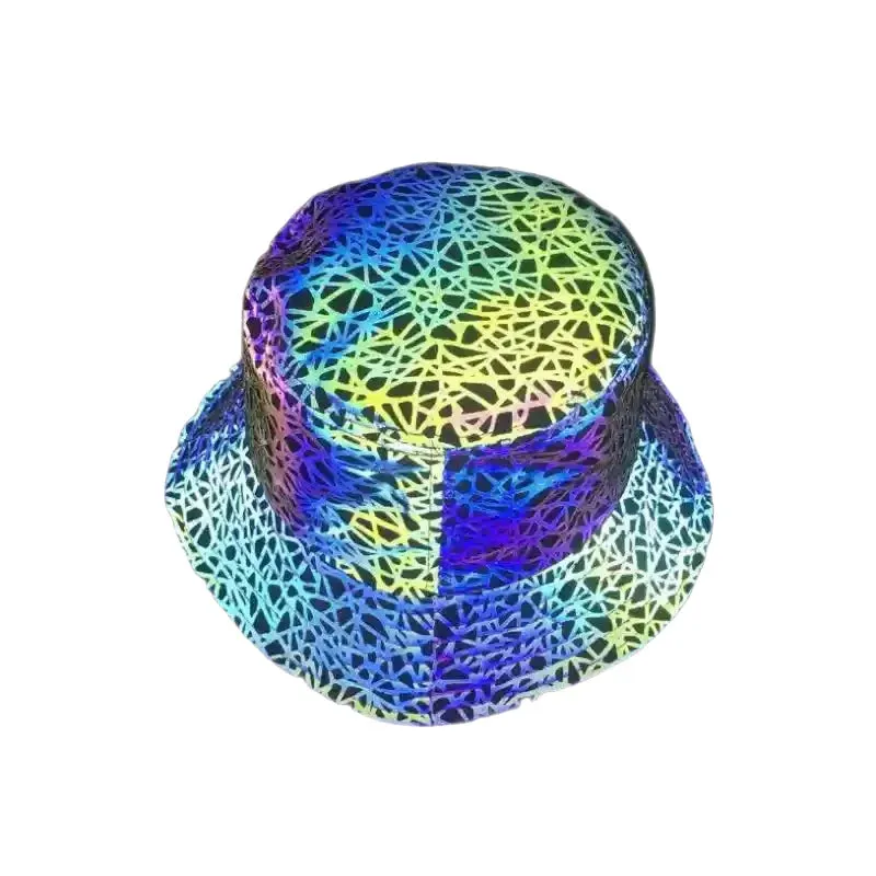 Punk Rock Hip Hop Style Colorful Reflective Bucket Hat