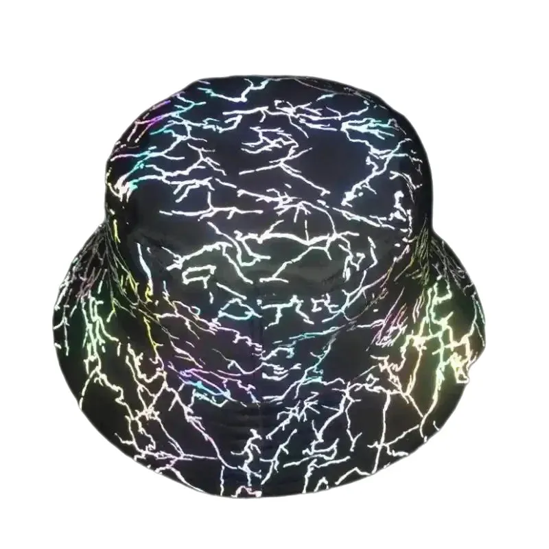 Punk Rock Hip Hop Style Colorful Reflective Bucket Hat