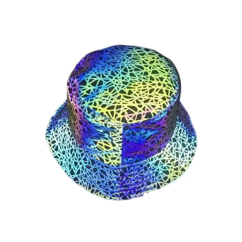 Punk Rock Hip Hop Style Colorful Reflective Bucket Hat