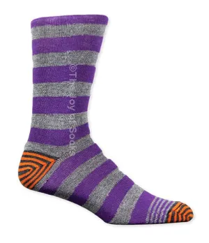 Purple and Grey Elvis Striped Socks (Men's)