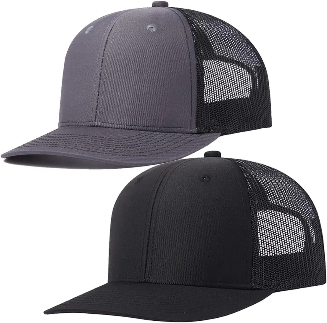 Quanhaigou Trucker Hat - Mesh Snap Back - Unisex Adjustable Baseball Cap - Outdoor Hats for Men Women