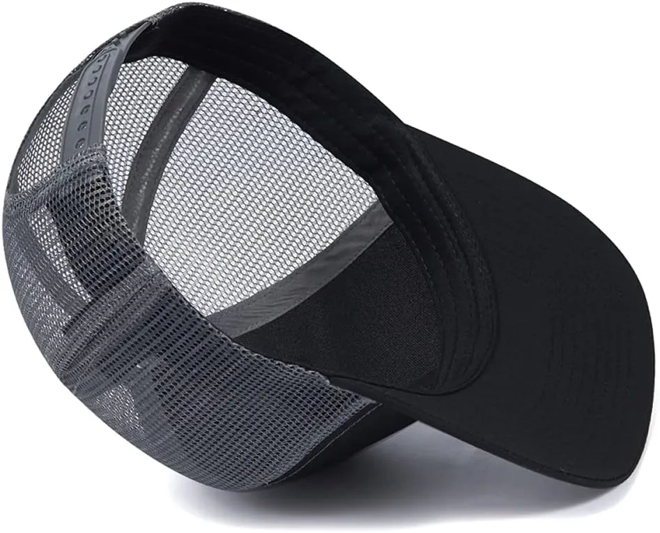 Quanhaigou Trucker Hat - Mesh Snap Back - Unisex Adjustable Baseball Cap - Outdoor Hats for Men Women
