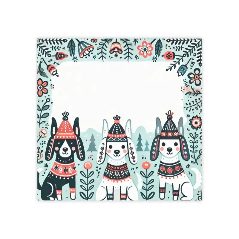 Quirky Three Dogs Wearing Hats Sticky Notes