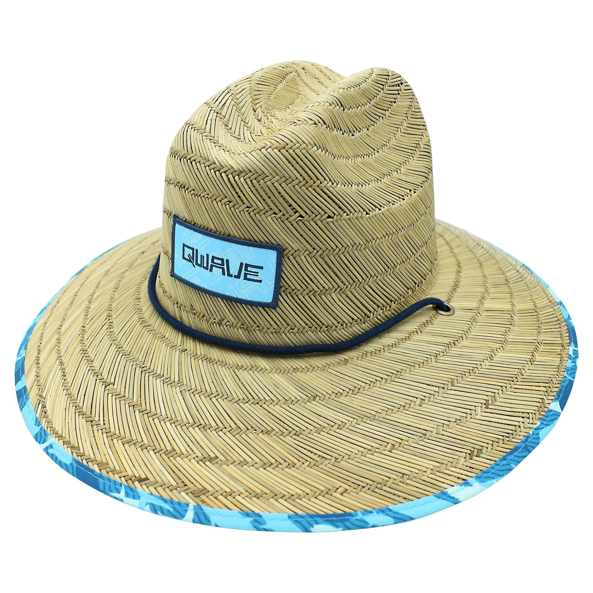 Qwave Mens and Womens Straw Hat - Cool Fishing Print Designs, Beach Gear Sun Hats for Men Protects from Summer Sun - Lifeguard Hat - Aquafish Print