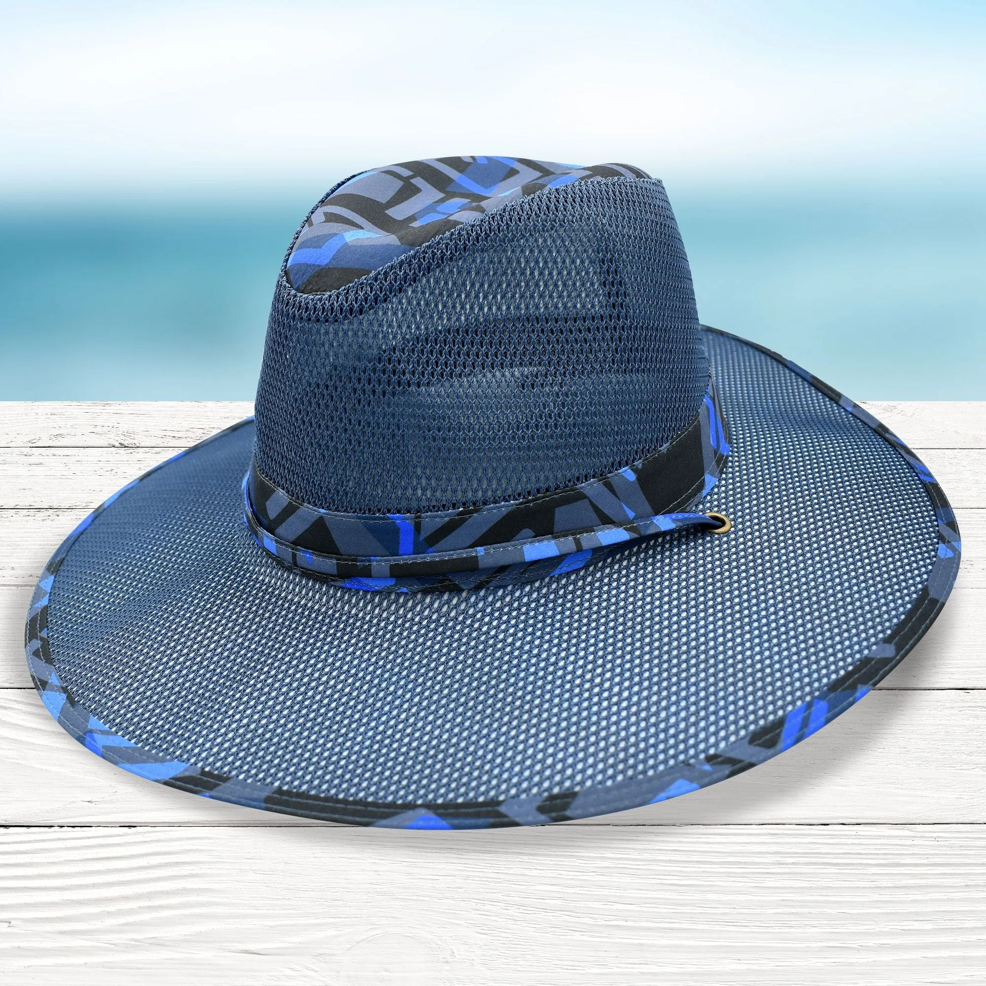 Qwave Mesh Safari Hat - Blue