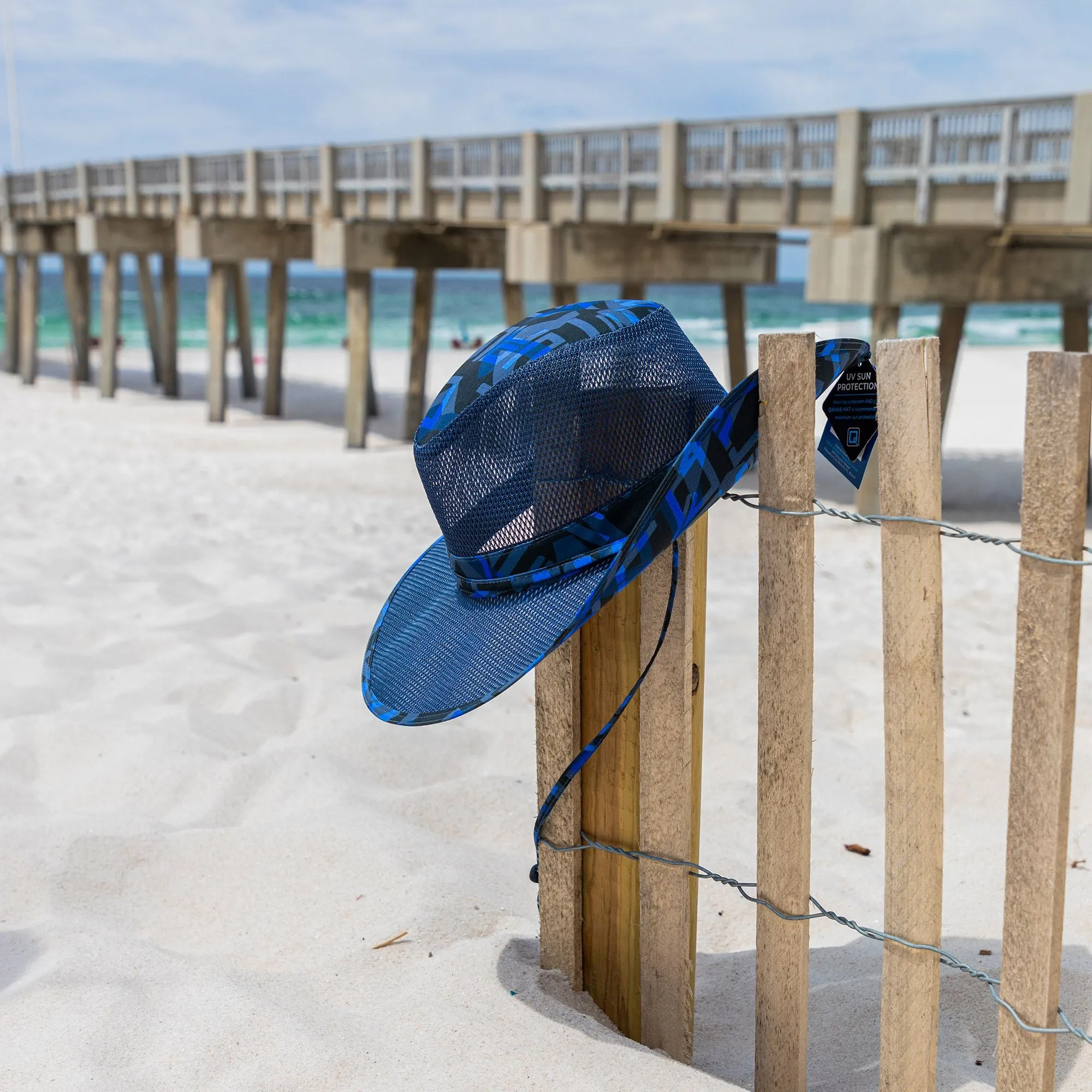 Qwave Mesh Safari Hat - Blue