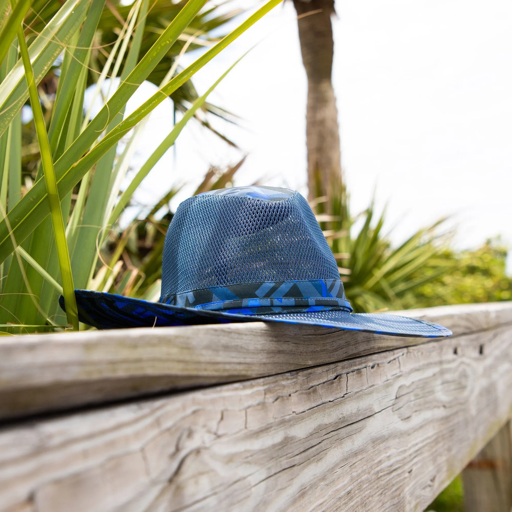 Qwave Mesh Safari Hat - Blue