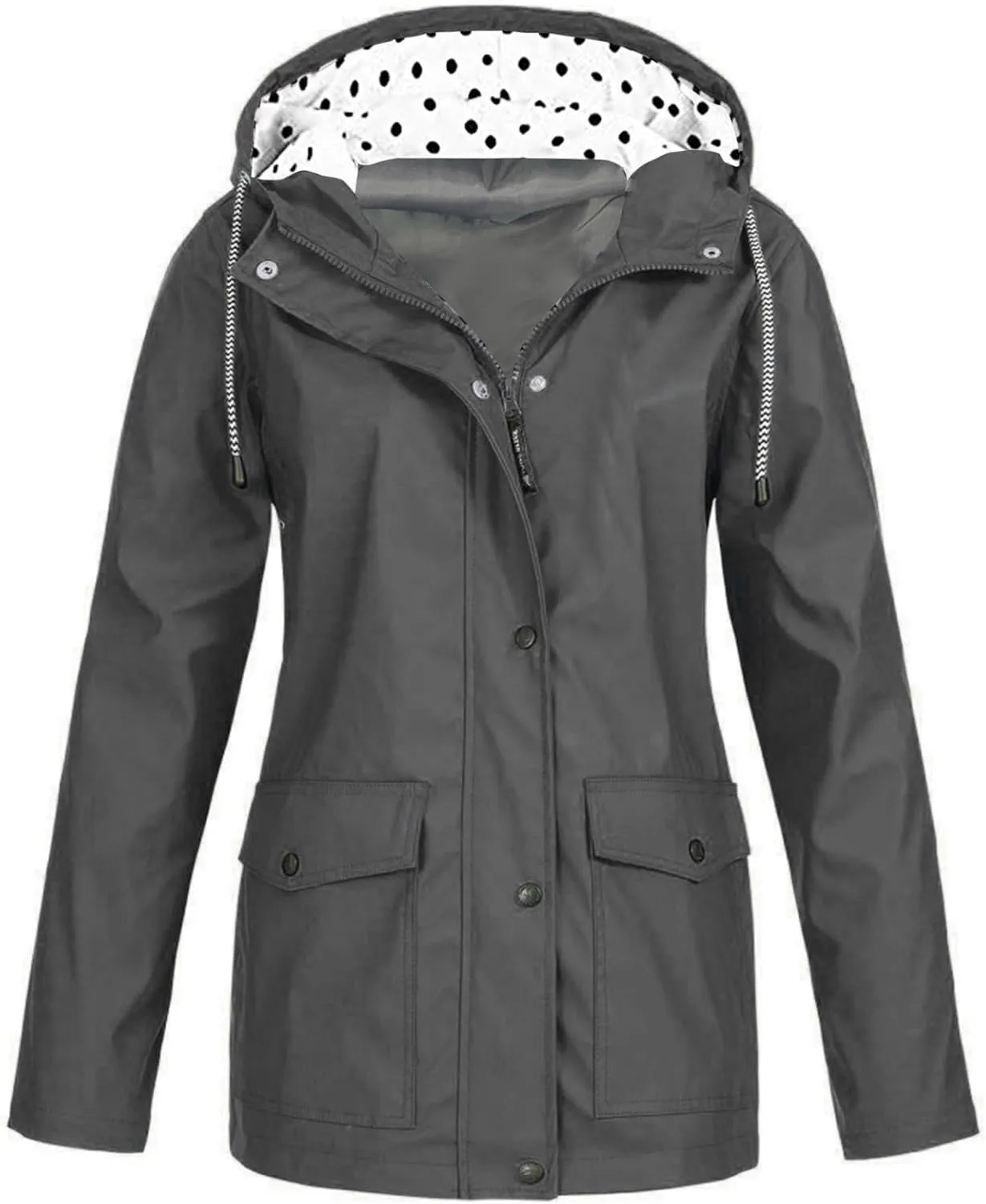 Rain Coat for Women Waterproof Outdoor Hiking Raincoat Lined Rain Jacket Lightweight Hooded Jackets Trench Coats