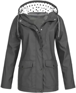 Rain Coat for Women Waterproof Outdoor Hiking Raincoat Lined Rain Jacket Lightweight Hooded Jackets Trench Coats