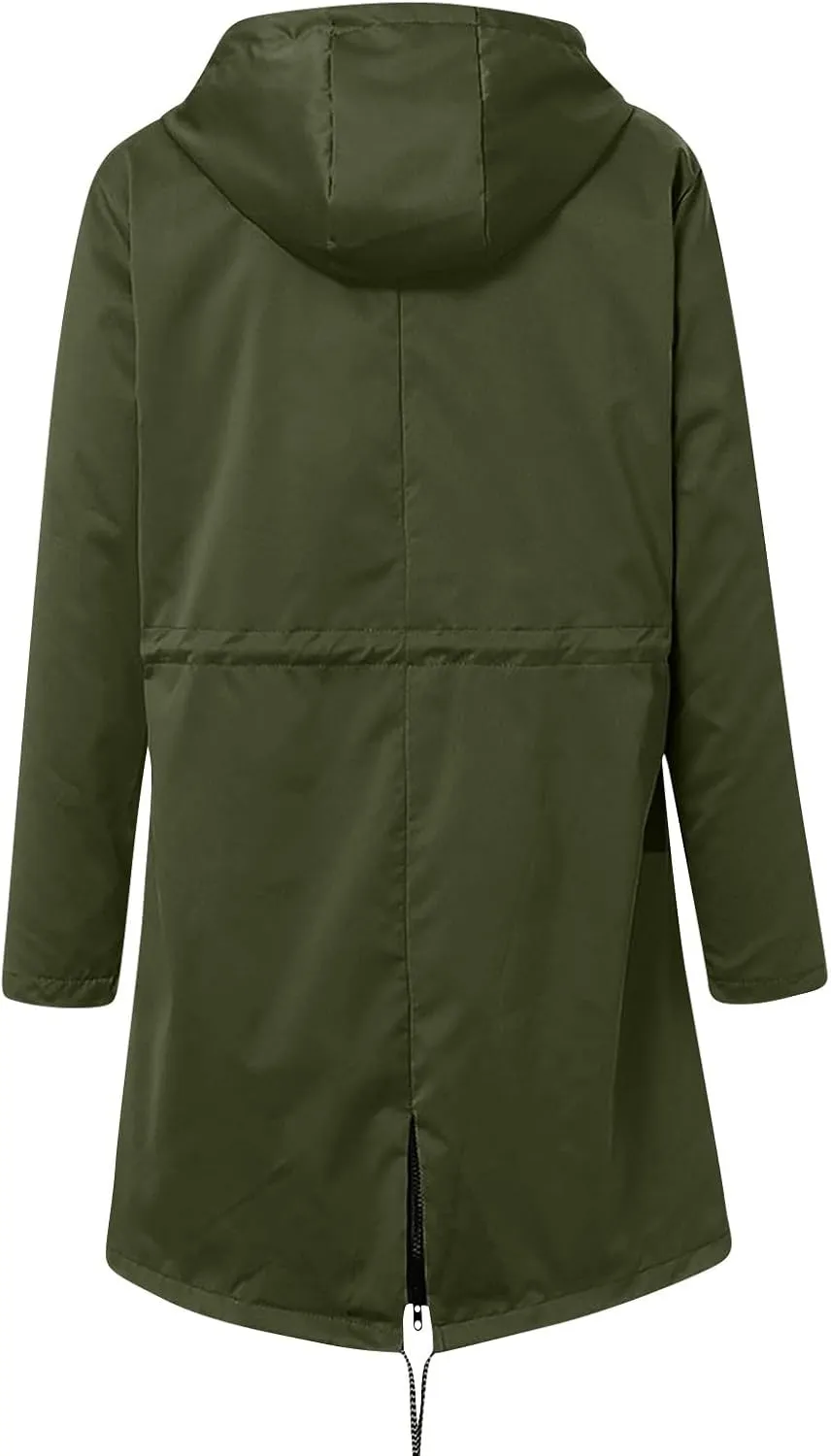 Rain Jacket Women 2024 Fall Lightweight Waterproof Zip Up Raincoat Windbreaker Outdoor Hooded Trench Coat