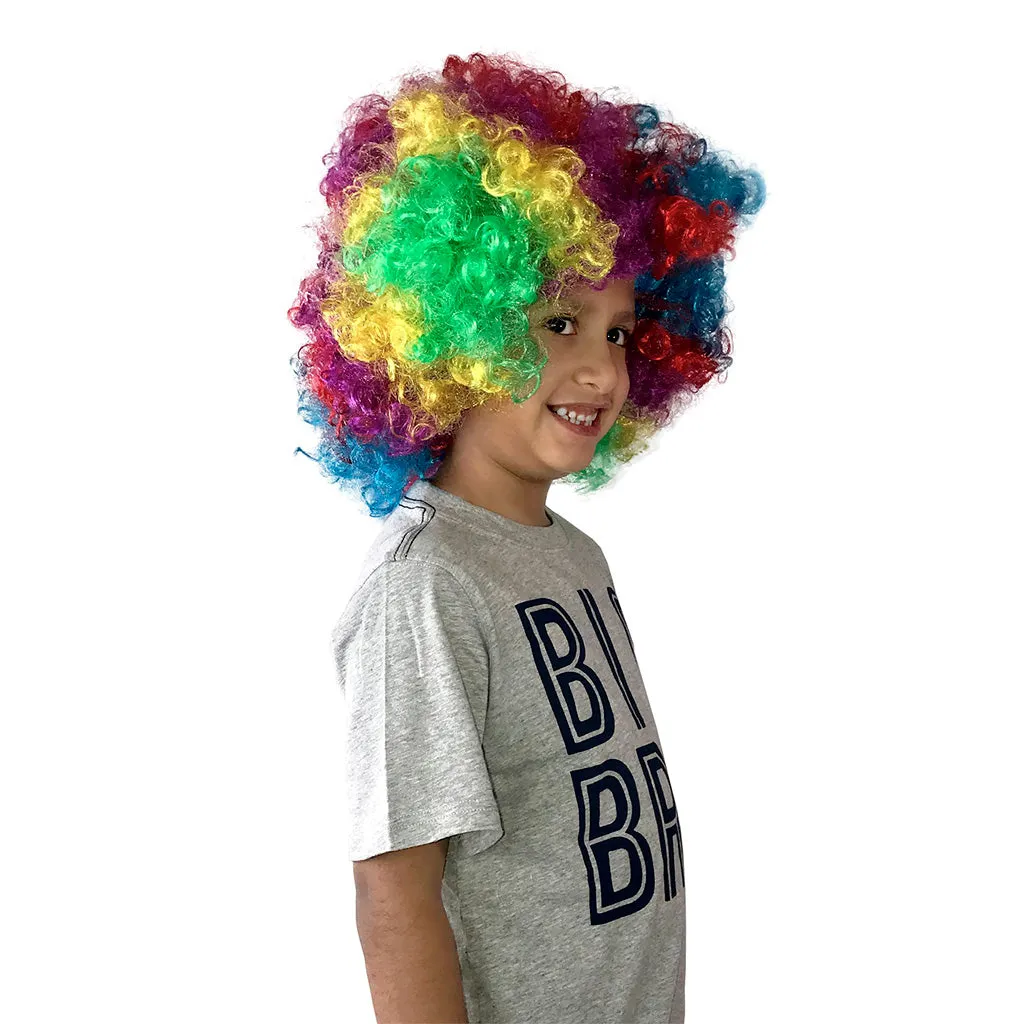 Rainbow Curls Clown Wig - One Size