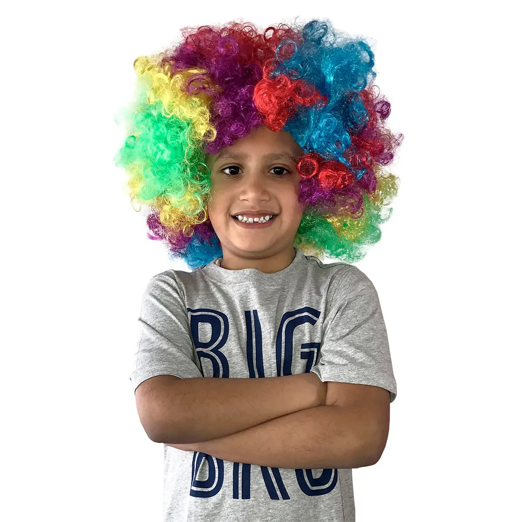 Rainbow Curls Clown Wig - One Size
