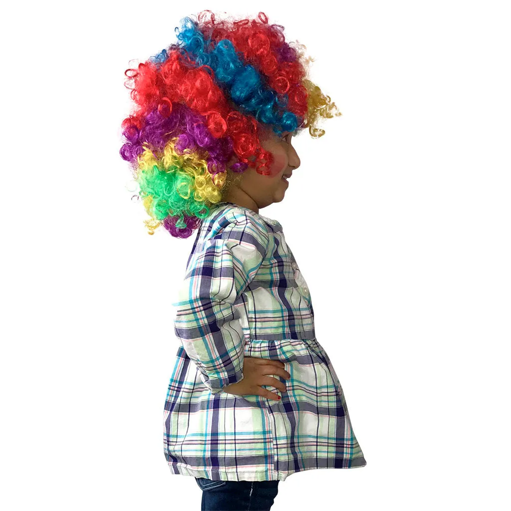 Rainbow Curls Clown Wig - One Size