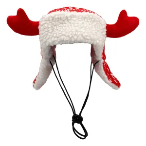 Red Fairisle Antler Hat with SnugFit®