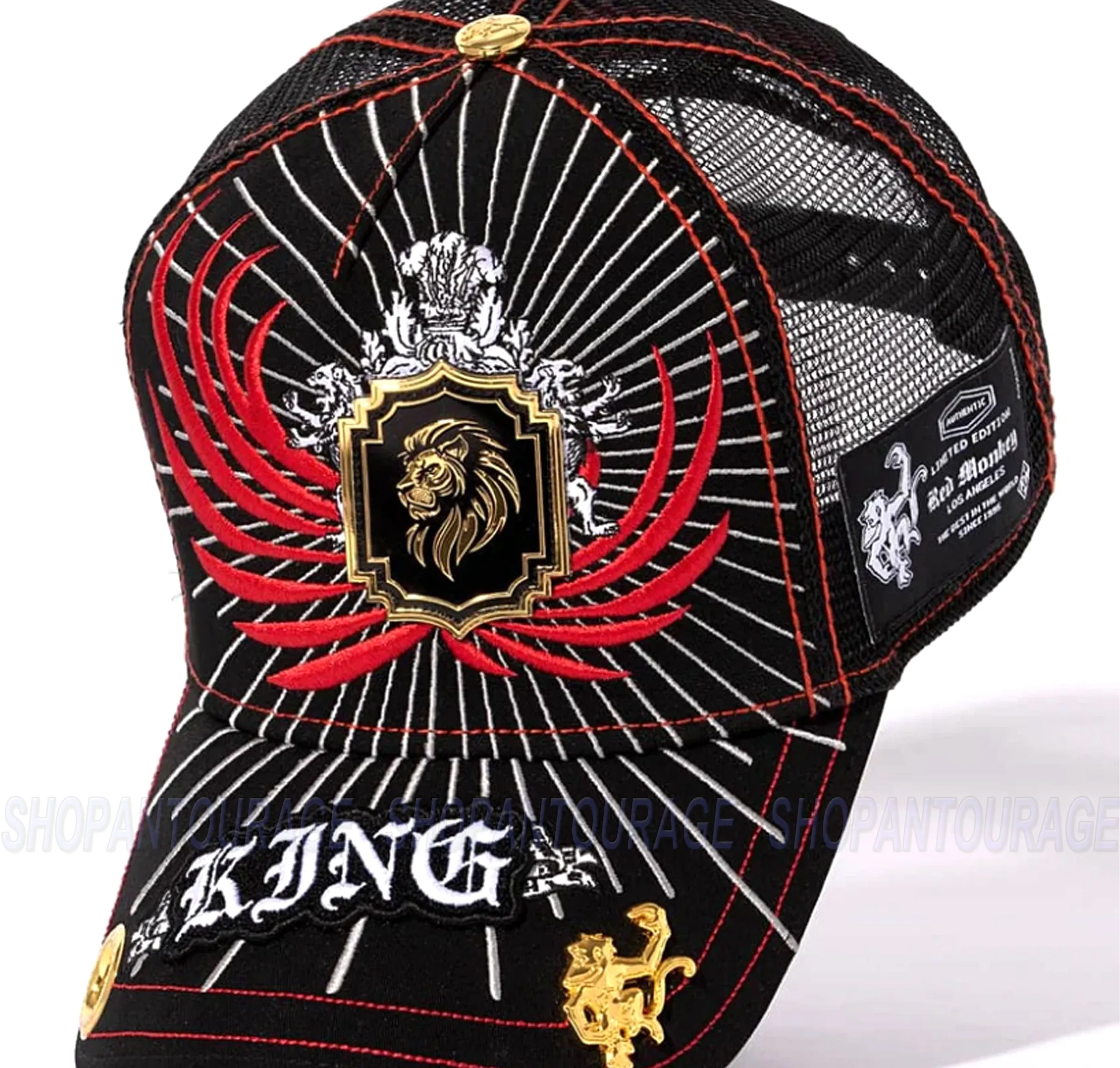 Red Monkey Lion King Black RM1492 New Limited Edition Unisex Trucker Hat Cap