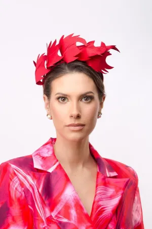 Red Silk Leaf Headband