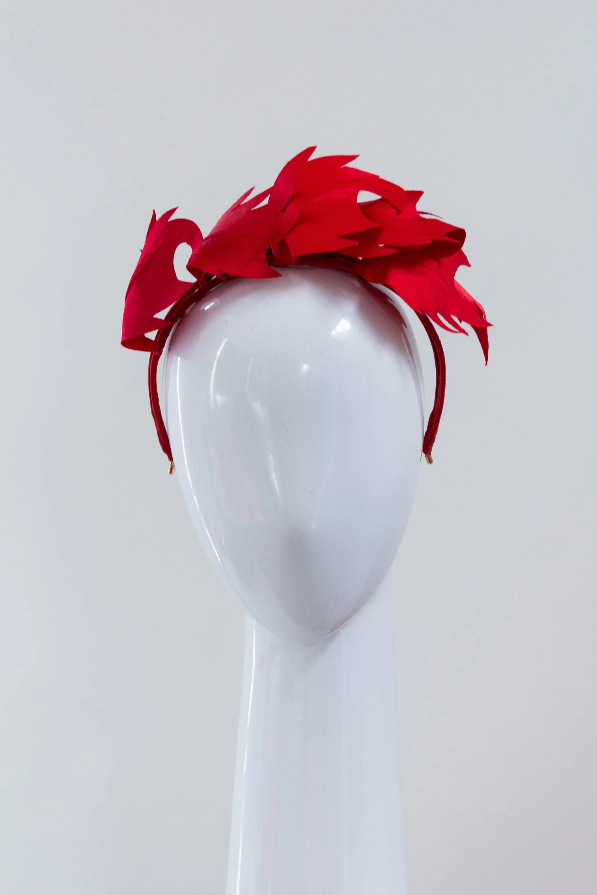 Red Silk Leaf Headband