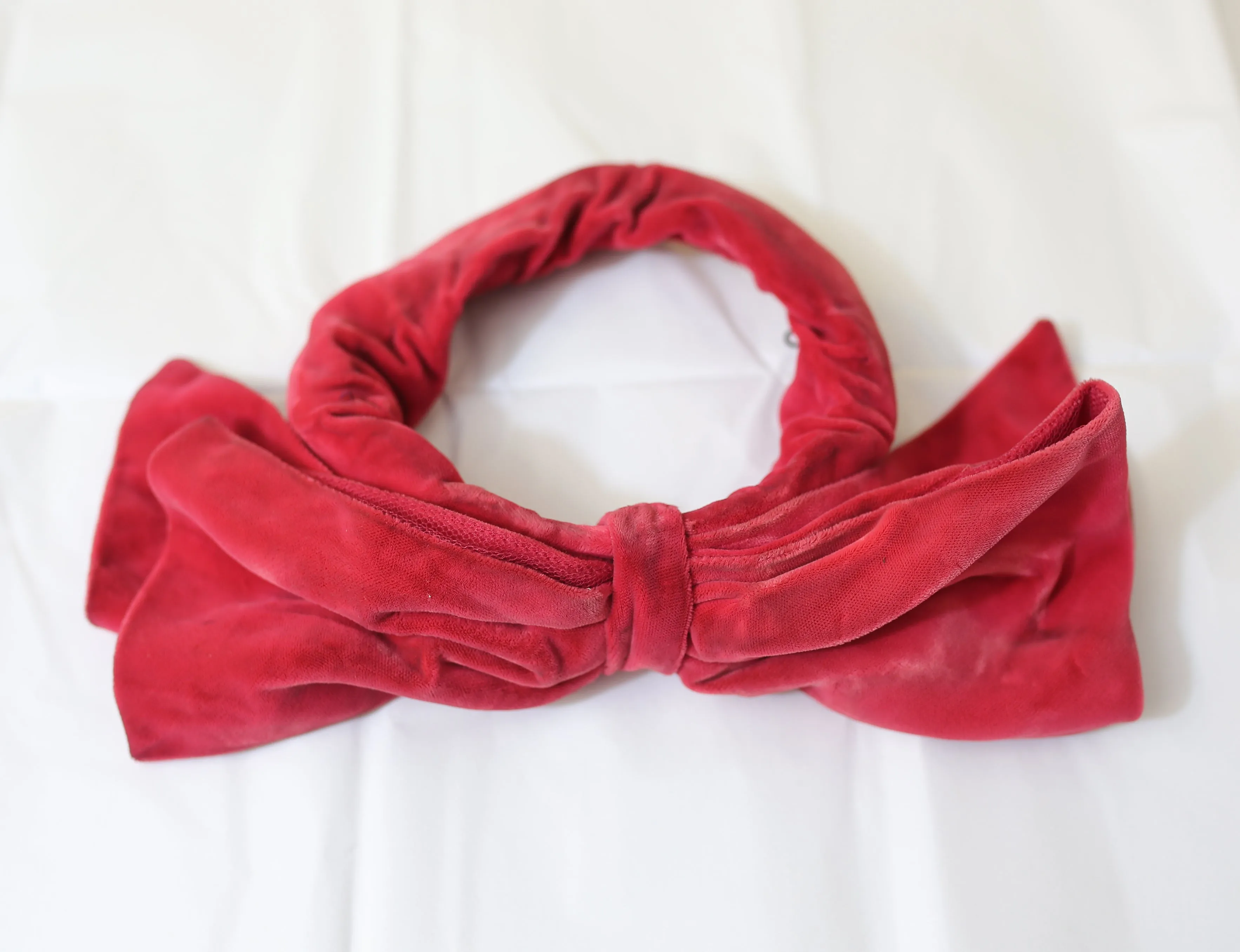RESERVED Vintage 1950s Pink Velvet Bow Hat