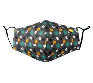 Reusable Washable Halloween Day of the Dead Cotton Cloth Face Mask for Adults and Kids, Witch Hats & Pumpkins
