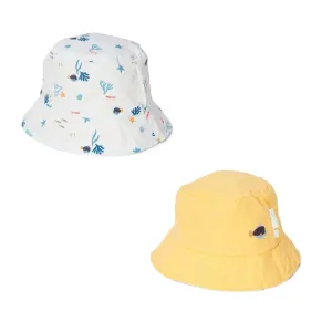 Reversible Sun Hat Honey Yellow / Ocean Treasures