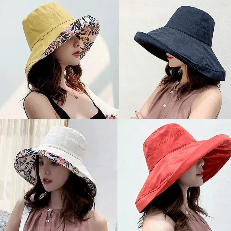 Reversible Wide Brim Summer Stylish Bucket Hat