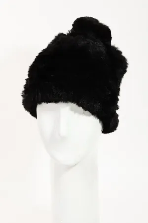RIBBED FAUX FUR TOQUE
