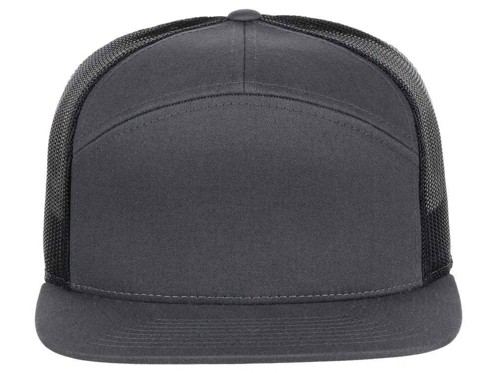 Richardson 168 7 Panel Trucker - Charcoal/Black