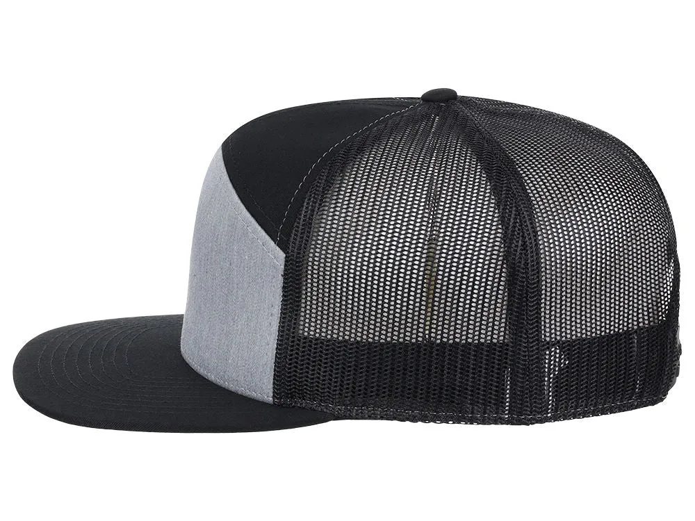 Richardson 168 7 Panel Trucker - Heather Grey/Black