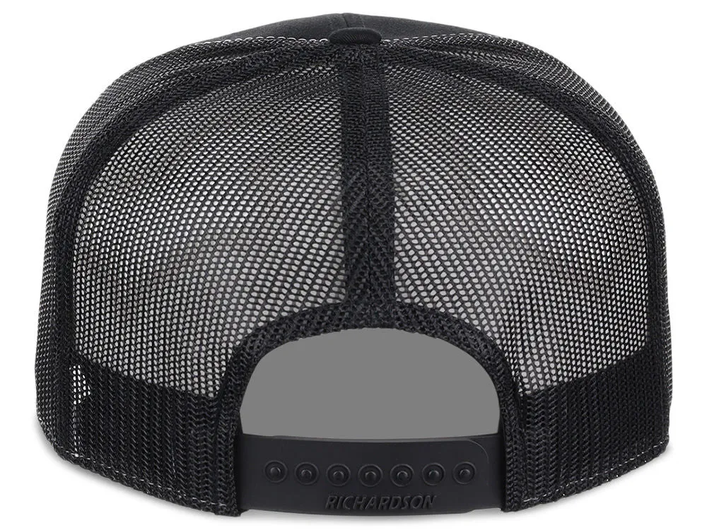 Richardson 168 7 Panel Trucker - Heather Grey/Black