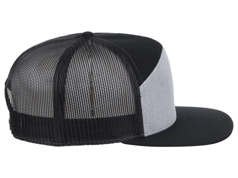 Richardson 168 7 Panel Trucker - Heather Grey/Black