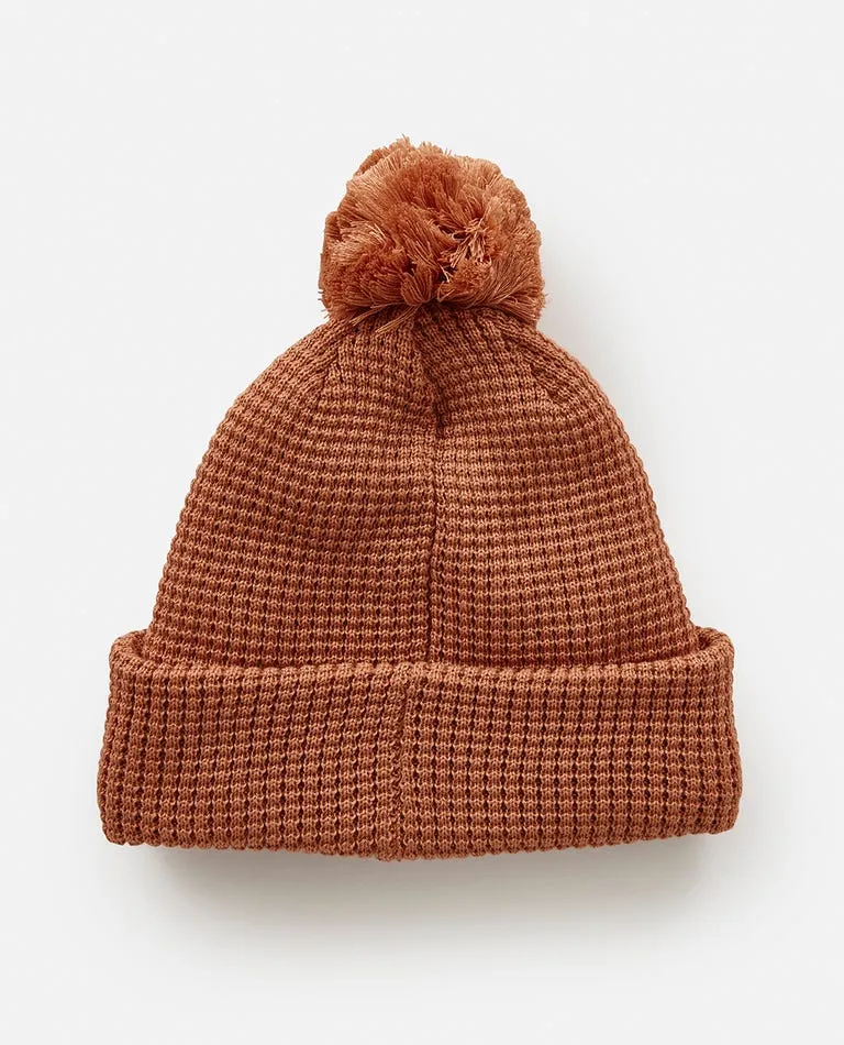 Rip Curl Anoeta Reg Pom Pom Beanie-Light Brown