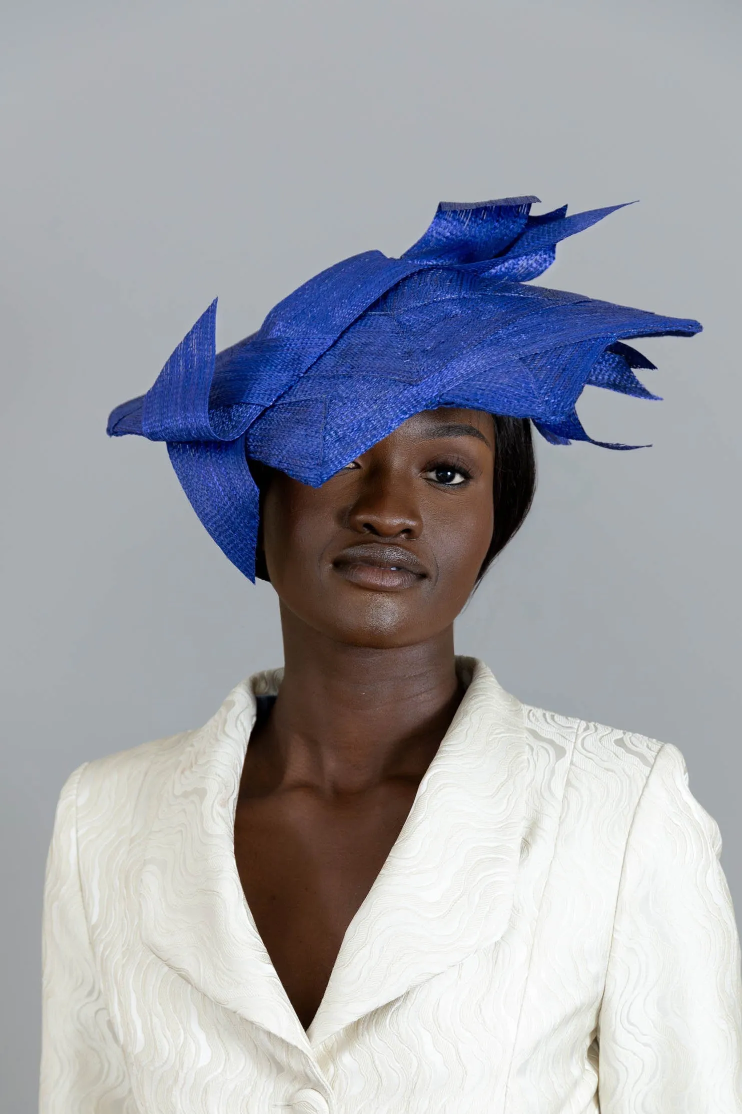 Royal Blue Braid Geometric Hat