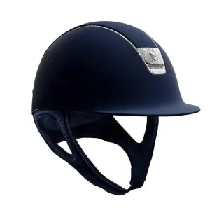 Samshield Black Shadowmatt Riding Hats Black Chrome Trim 256 Crystal and Blazon with 5 Crystals