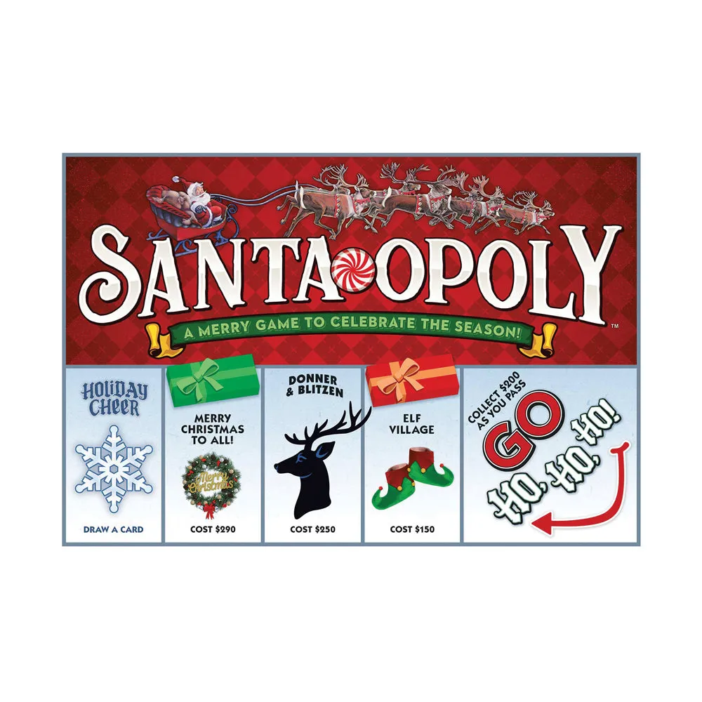 Santa-Opoly Holiday Themed Monopoly Style Board Game