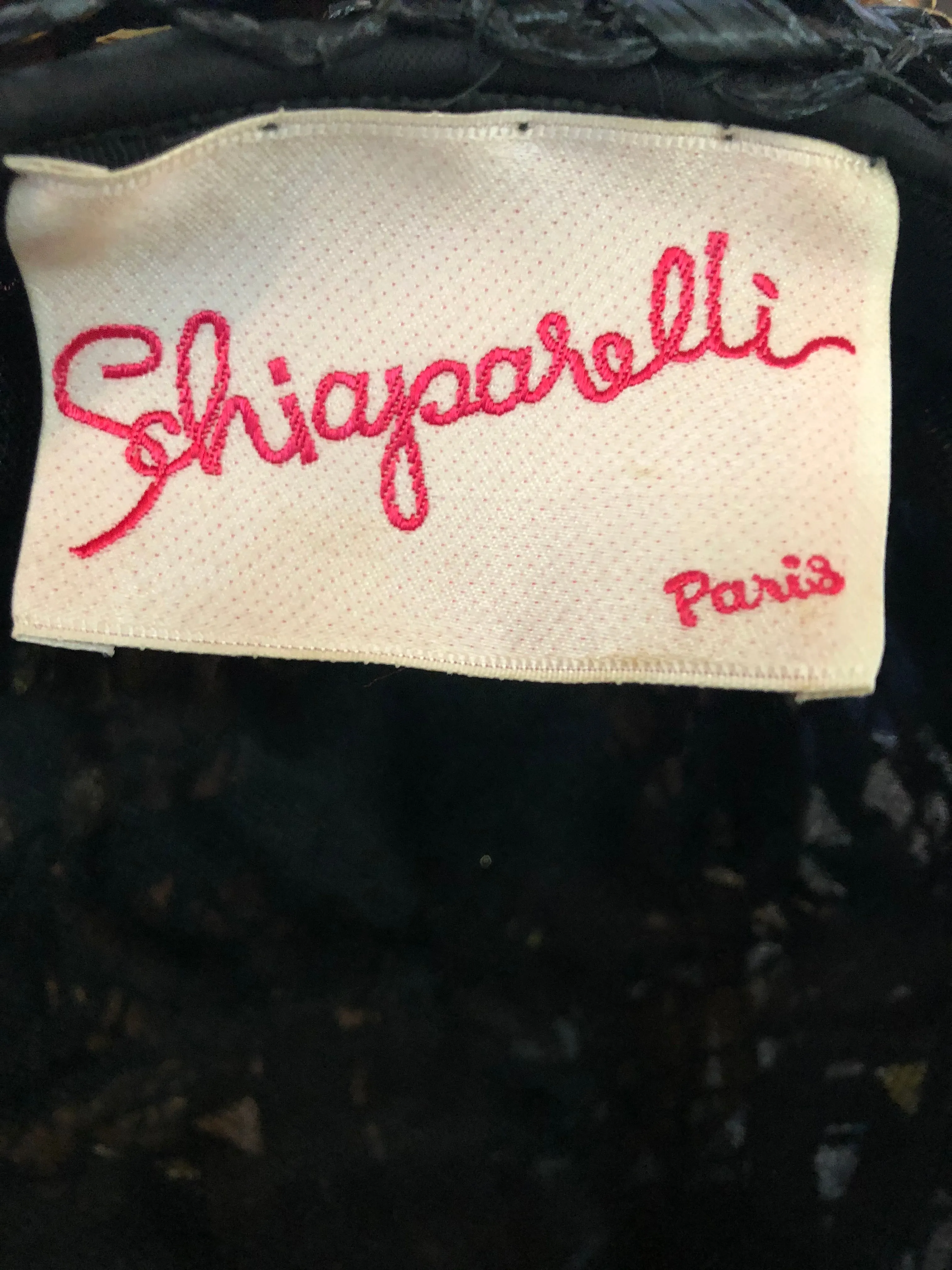 Schiaparelli 60S Black and Brown  Raffia Turban