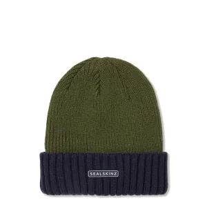 Sealskinz Bacton WP CW Roll Cuff Beanie Hat Green / Blue
