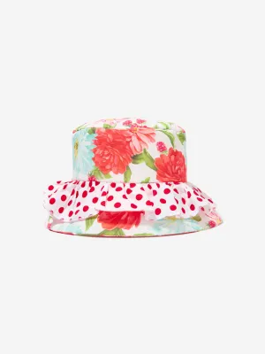 Selini Action Baby Girls Flower Hat in White