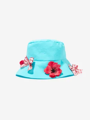 Selini Action Girls Poppy And Bows Bucket Hat in Blue