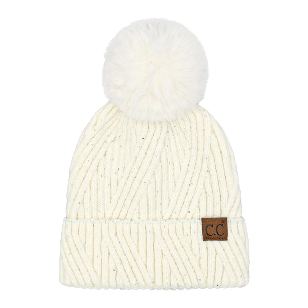 Sequin Pom Beanie, Ivy
