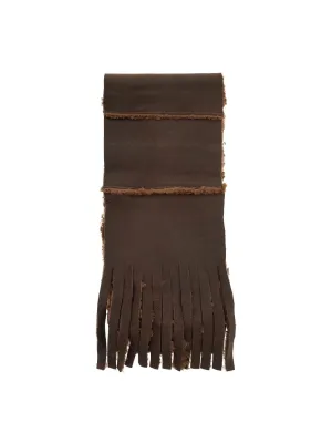 Shearling Panel Wool Scarf