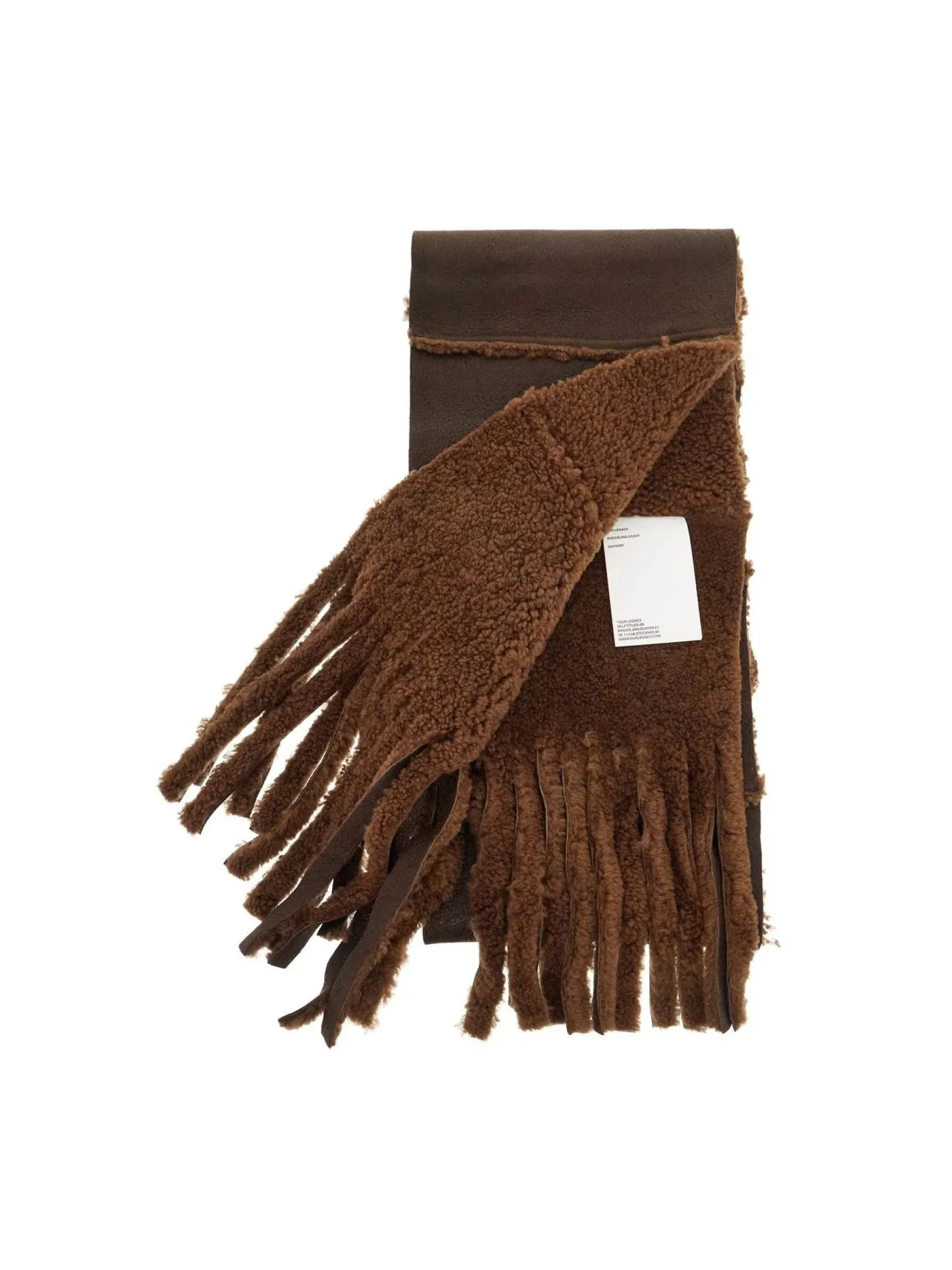 Shearling Panel Wool Scarf